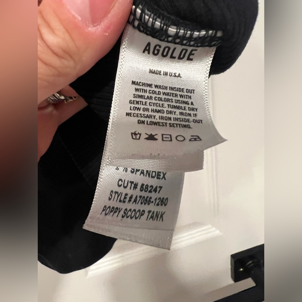 AGOLDE Poppy Scoop Neck Tank Top Black Size L excellent condition Neiman Marcus - Picture 11 of 14
